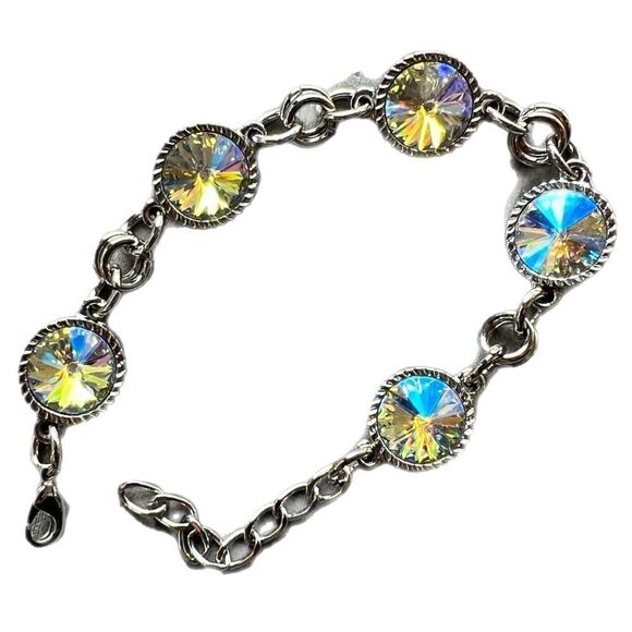 Handcrafted bracelet with colorful Tears of Isis Swarovski crystals - Picture 2 of 5